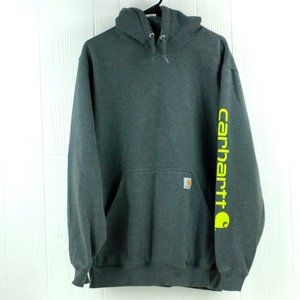 Carhartt Original Fit Gray Pullover Hoodie Men's Size M Medium Sweatshirt Logo